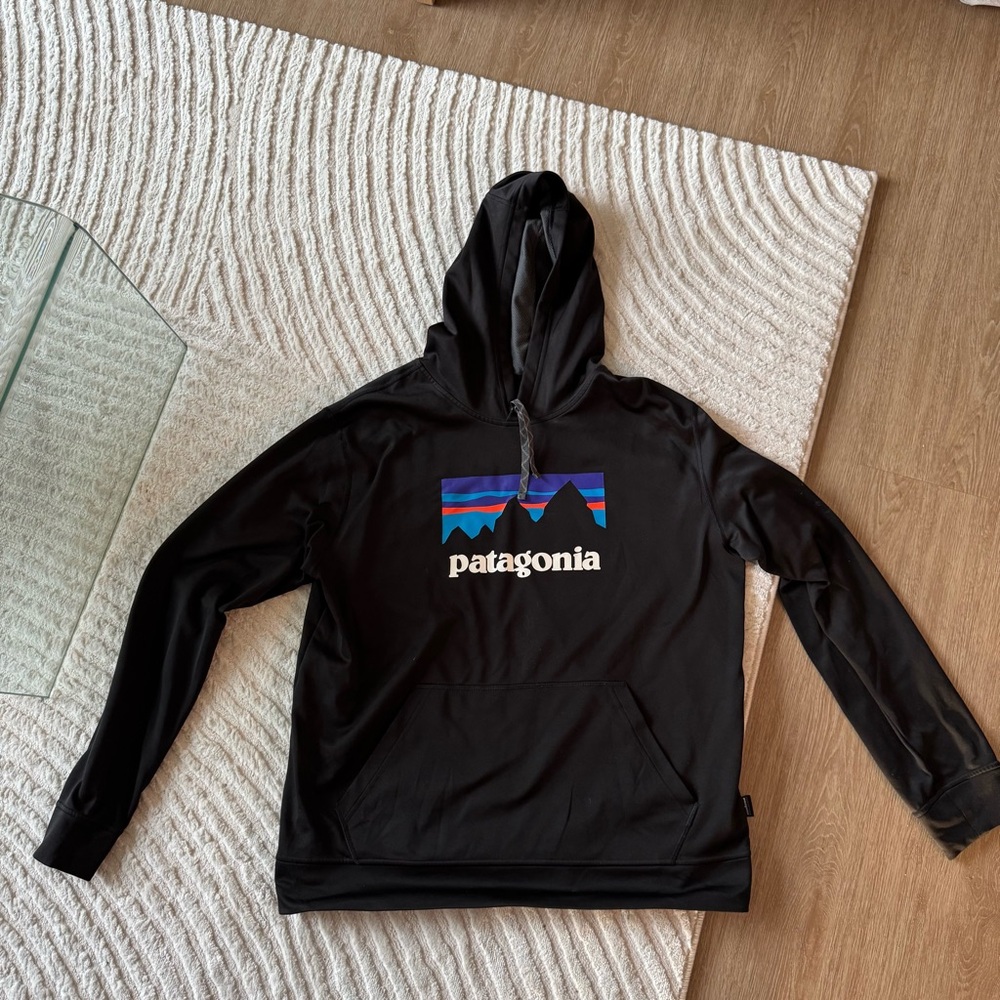 Patagonia Logo Hoodie - Black